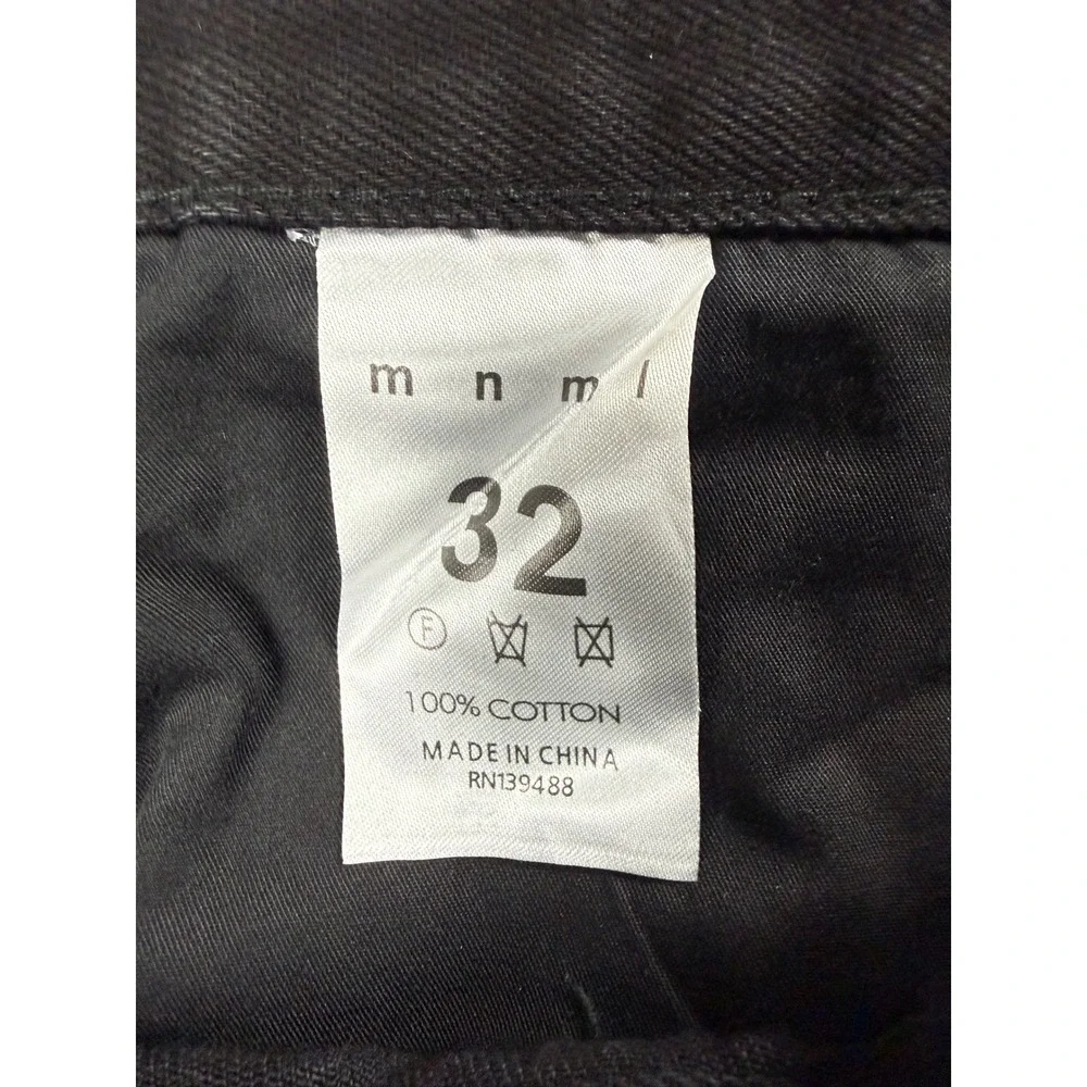 MNML D284 Distressed Jeans Mens 32 Black Cotton Cut Out Streetwear Grunge New